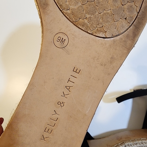 Kelly and Katie Faydrela black Wedges Espadrille Sandals Size 9M - Picture 7 of 11